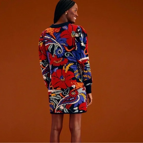 FARM Rio Colorful Floral Macaw Sweater Dress - Picture 3 of 12